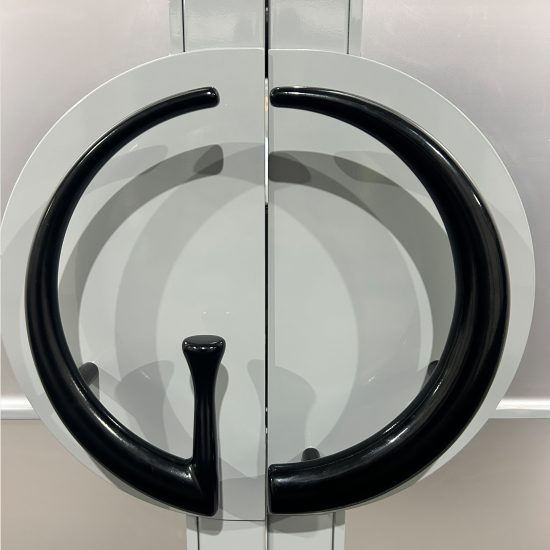 Finished Product / Semi-Gloss Black Powder Coat, Machined and Installed