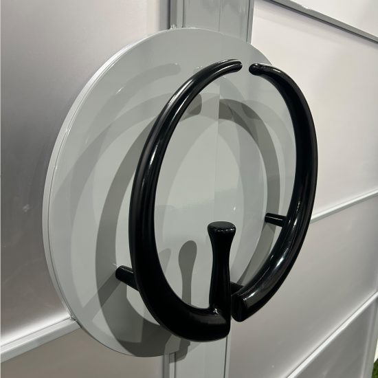 Finished Product / Semi-Gloss Black Powder Coat, Machined and Installed